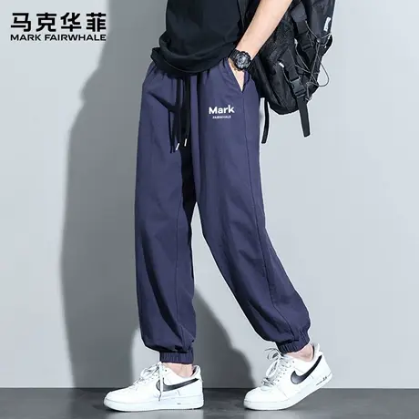 马克华菲纯棉休闲裤男士夏季2025新款宽松束脚裤男款长裤运动裤子图片