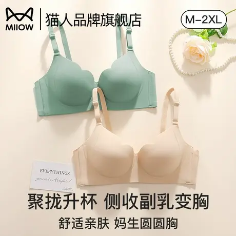 猫人内衣女小胸聚拢升杯2025新款无痕舒适防下垂收副乳性感文胸罩商品大图