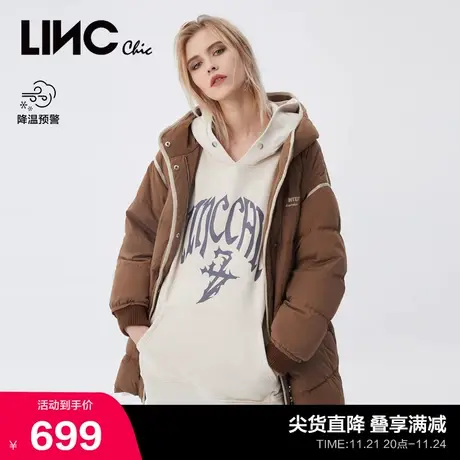 LINCCHIC金羽杰羽绒服女连帽面包服中长款羽绒服女冬季Y21806186商品大图