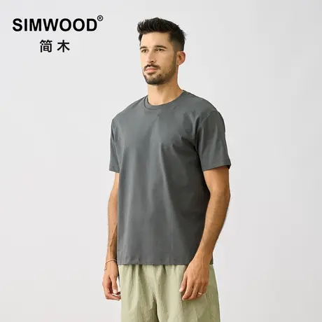 Simwood简木男装【合体版型】新品sorona 220g凉感圆领短袖T恤男商品大图