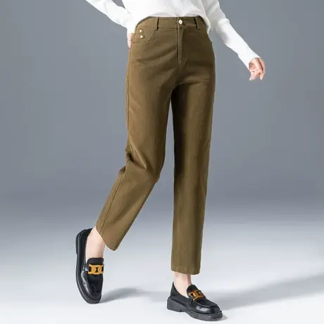 老爹萝卜裤女2023新款高腰显瘦小脚哈伦裤春秋妈妈裤子休闲九分裤商品大图