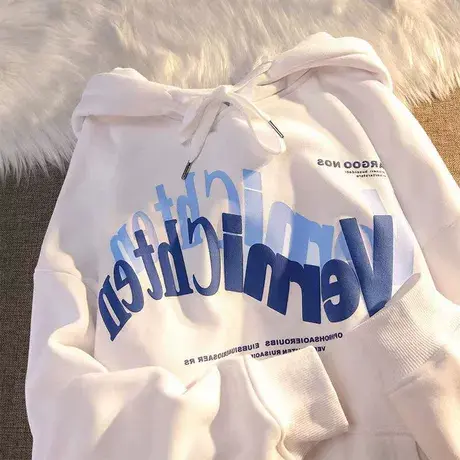 2024年新款戴帽卫衣女薄款加绒加厚上衣春秋冬款初中学生连帽外套图片