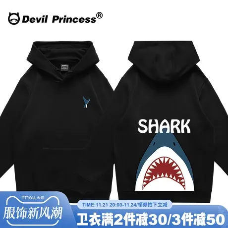 ins潮牌cec超火港风原宿鲨鱼连帽卫衣女宽松BF慵懒风春秋薄款外套图片