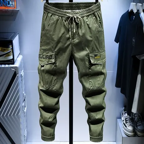 2021夏季新款潮牌工装裤男宽松直筒百搭休闲裤男韩版潮流裤子男潮商品大图