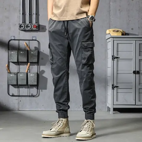 裤子男款夏季工装裤子男款工装长裤男百搭男薄款潮流休闲裤纯色商品大图