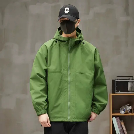 春季男士机能防水冲锋衣春秋款潮牌连帽夹克2024新款春天男装外套商品大图