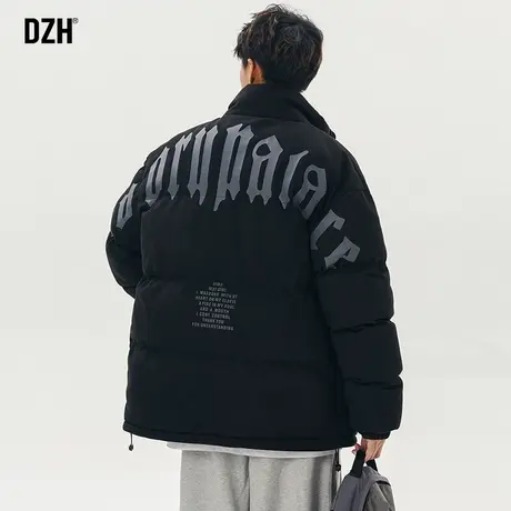 男士黑色潮牌棉服男冬季加厚美式棉衣立领外套2024新款面包服棉袄商品大图