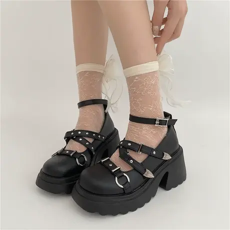 设计感玛丽珍鞋女2024年夏季新款百搭时尚学院风厚底粗跟jk制服鞋商品大图