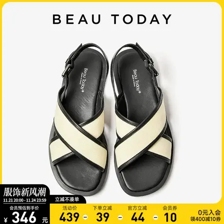 Beautoday凉鞋女夏款BT凉鞋拖鞋女外穿精致配裙子凉鞋黑色凉鞋女商品大图