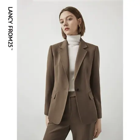朗姿2022冬季新款通勤西装外套女气质显瘦高级感西服上衣商场同款商品大图