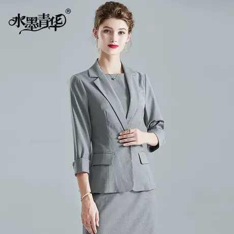 【1件7.9折】冬季新品百搭小外套时尚修身短款女装西装纯色上衣图片