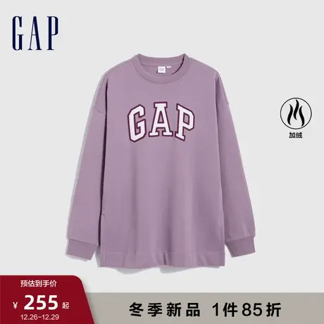 【断码优惠】Gap女装冬新款LOGO加绒保暖套头卫衣休闲上衣741683商品大图