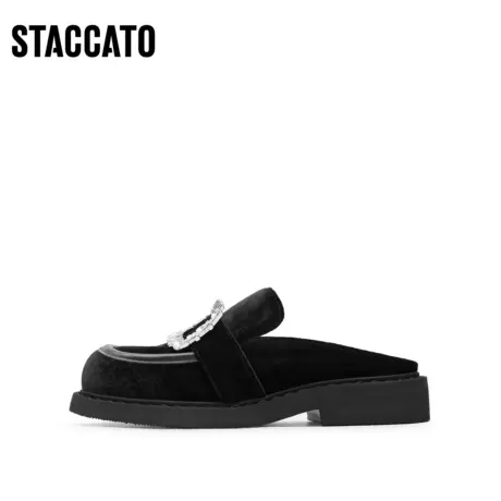 思加图2024春季新款法式复古圆头勃肯鞋穆勒拖防滑半拖鞋S2964AH4商品大图