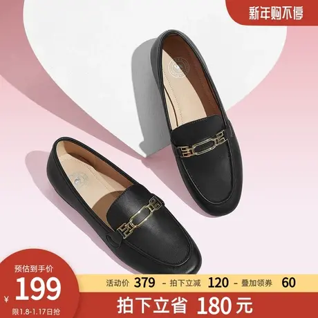 骆驼女鞋2024春季新款软底羊皮豆豆鞋单鞋乐福鞋女英伦风小皮鞋女图片