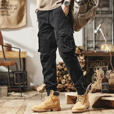 时尚宽松潮流复古日系工装裤男休闲长裤时尚百搭男秋冬裤潮流男装商品大图
