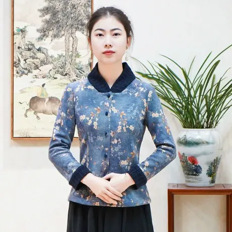 筠雅唐装女中国风改良旗袍上衣春季新款长袖复古休闲外套中式女装商品大图