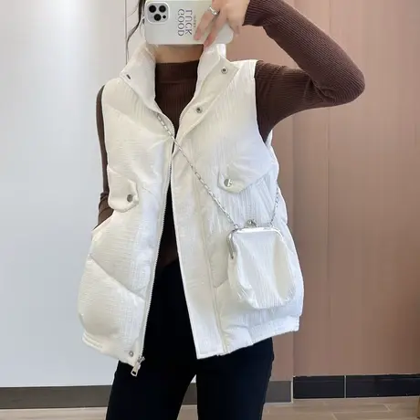 羽绒棉马甲女2023新款秋冬时尚洋气小个子百搭宽松面包服马夹外套商品大图