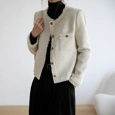 2023春秋新款高级感小香风短外套女气质今年流行短款上衣商品大图