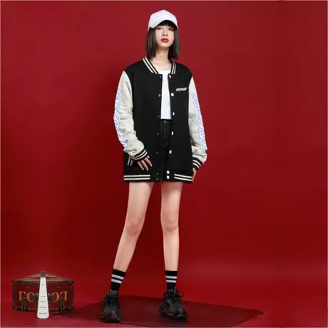 棒球服外套女春秋2023年新款宽松休闲百搭夹克早秋短款上衣潮ins商品大图