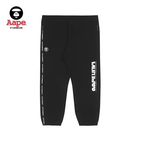Aape旗舰店男装秋款猿颜纯色印花侧边拉链可开叉束脚长裤6835XXI商品大图