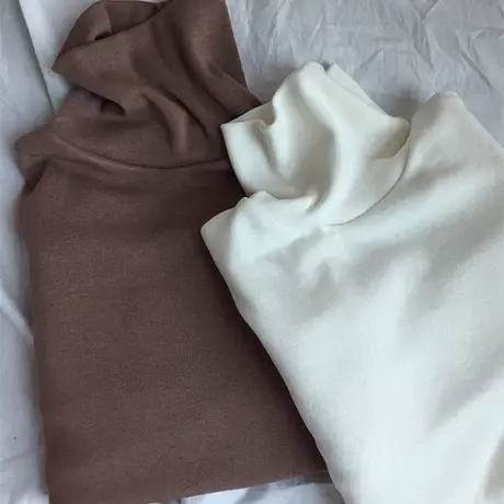 早秋上衣女长袖港味原宿港风高领白色t恤女ins超火网红宽松潮流女商品大图