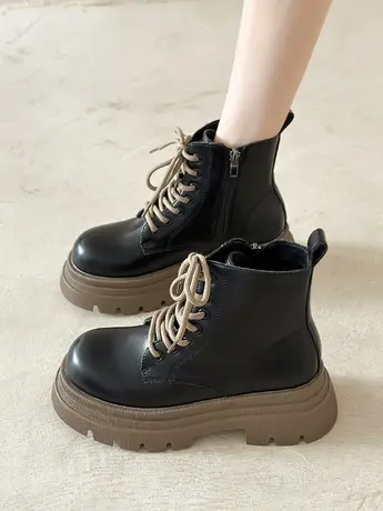 马丁靴女英伦风厚底网红显瘦爆款2023春秋季新款短靴单靴子ins潮商品大图