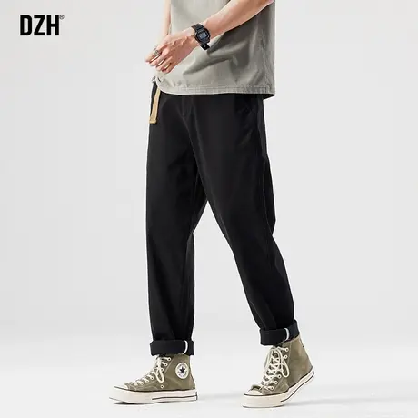 男士黑色裤子男秋冬新款潮牌2023年新款休闲裤直筒长裤百搭工装裤商品大图