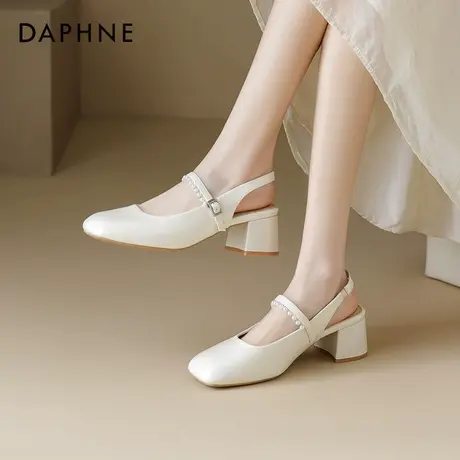 达芙妮高跟凉鞋女款2025新款夏季外穿配裙子包头一字带绝美凉单鞋商品大图