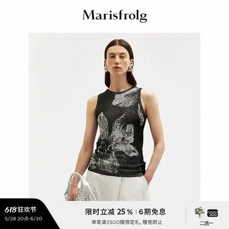 【艺术家灵感】玛丝菲尔夏季时尚气质圆领欧姬芙花稿背心图片