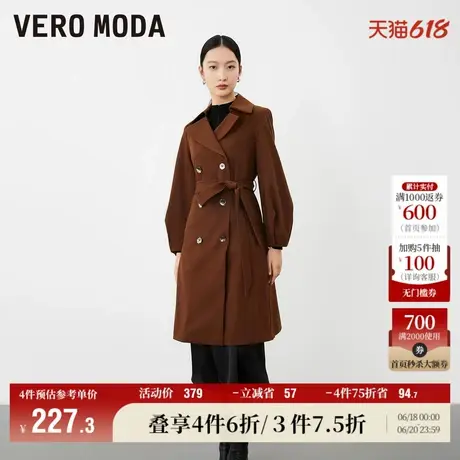 Vero Moda奥莱风衣外套女早秋新款优雅通勤双排扣宽松翻领百搭商品大图