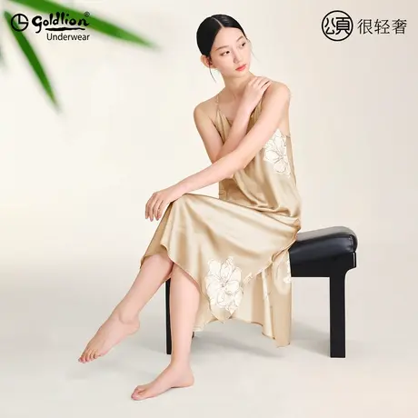 金利来100%桑蚕丝女士吊带睡裙2025居家性感夏季薄款透气真丝睡衣商品大图