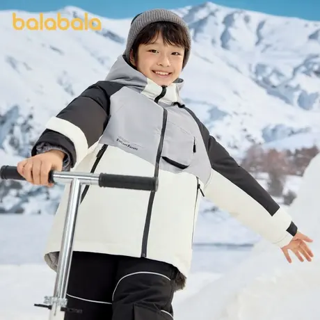 巴拉巴拉男童童装冬季中长款羽绒服2024新款中大童儿童保暖外套潮商品大图
