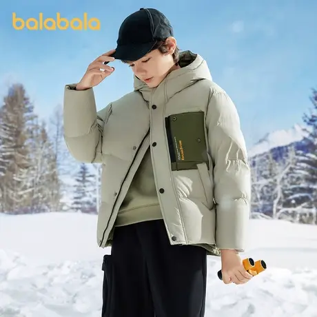 巴拉巴拉儿童羽绒服大童2025冬季新款保暖男童拼色潮图片