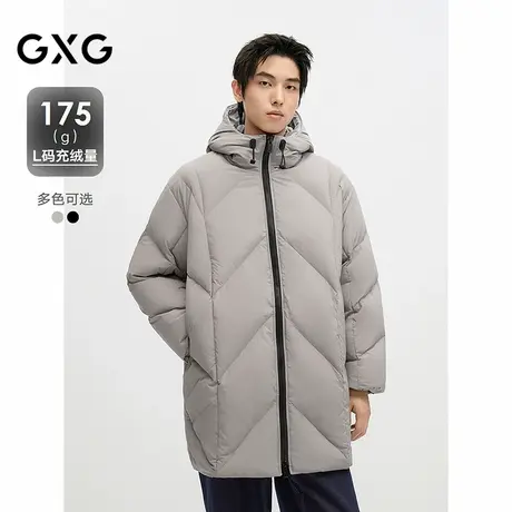 GXG男士2024冬季品纯色休闲百搭立领短款羽绒服男外套鸭绒商品大图