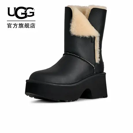 UGG秋季新款女士舒适时尚厚底坡跟圆头可翻折套筒雪地靴 1172590商品大图