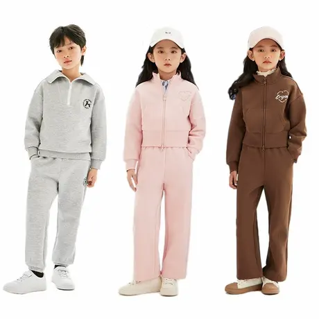 【李佳琦直播间】森马儿童套装秋季学院风两件套字母刺绣日常休闲商品大图