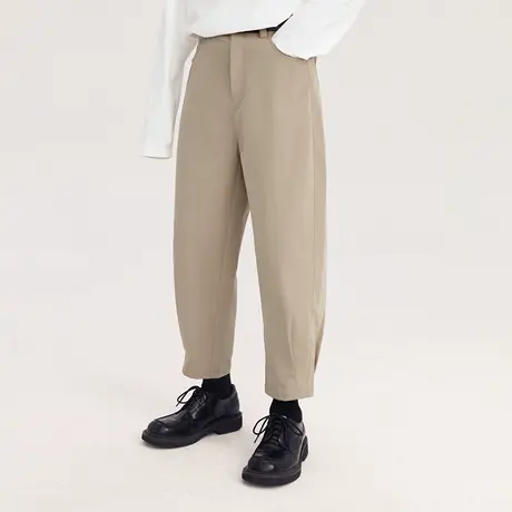 Lilbetter男士休闲裤美式复古裤子新款潮流男裤简约锥形裤九分裤商品大图