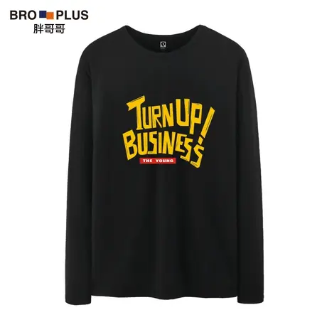 胖哥哥男t恤大码男装打底宽松男士秋季长袖胖子加肥加大上衣体恤商品大图