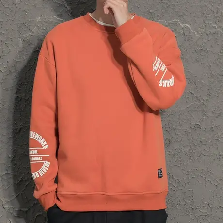 2020年新款加厚加绒卫衣男士圆领潮流秋冬季韩版情侣装外套青少年商品大图