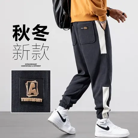 春季春秋款潮牌灯芯绒裤子男生青少年哈伦卫裤男士运动休闲裤男裤商品大图