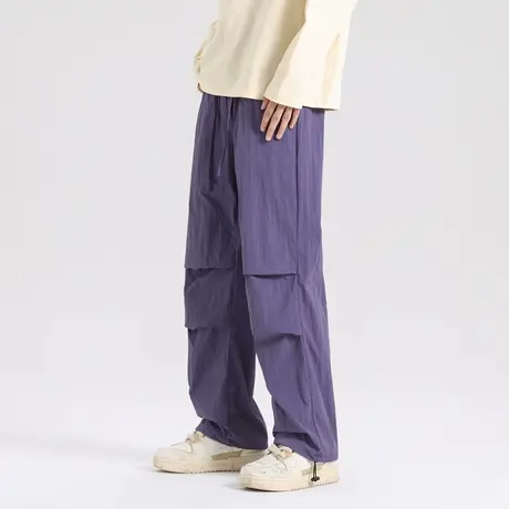 春秋季重磅阔腿伞兵工装裤男潮牌高街美式复古休闲裤子大码冲锋裤商品大图