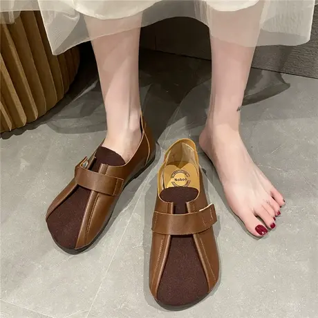 孕妇鞋子一脚蹬秋季外穿单鞋女软底防滑平底胖脚宽肥孕期宽松女鞋商品大图