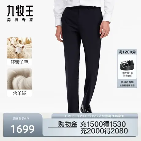 [轻奢羊毛]九牧王男装商务西裤高端秋冬裤子男专柜同款JA1C41813图片