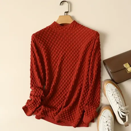 清仓！半高领毛衣套头打底衫女秋冬新款内搭爆款百搭洋气针织衫女商品大图