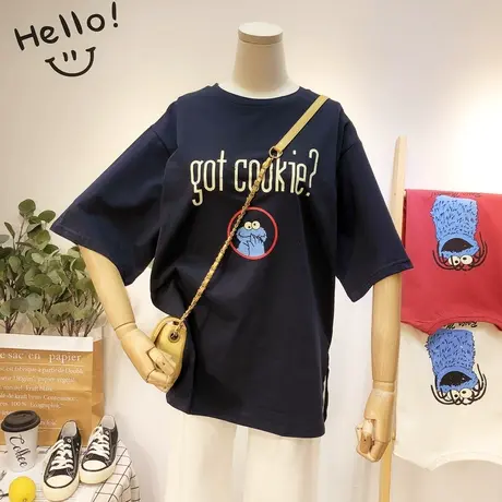 2020夏季新款韩国东大门ulzzang原宿港风休闲短袖T恤宽松显瘦韩版商品大图