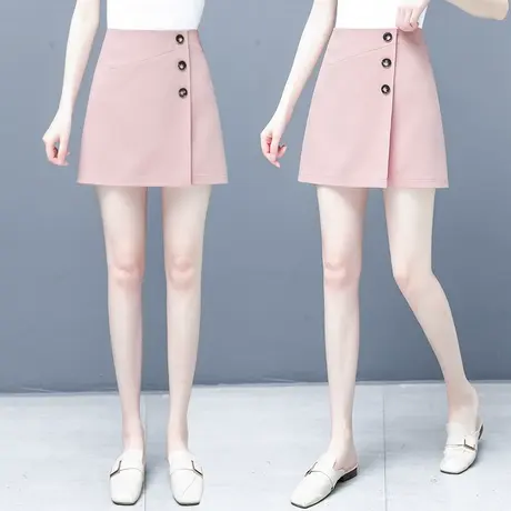 粉色半身裙女2023夏季新款设计感学院风a字裙防走光遮肉显瘦短裙图片