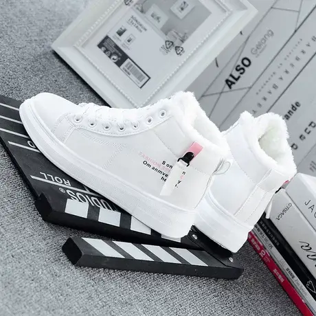 高帮鞋子女2023秋季新款老爹鞋女加绒保暖松糕厚底鞋秋款运动鞋商品大图