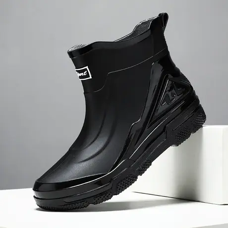男士厚底雨鞋夏季厨房工作劳保防水鞋户外钓鱼胶鞋雨天防滑涉水靴图片