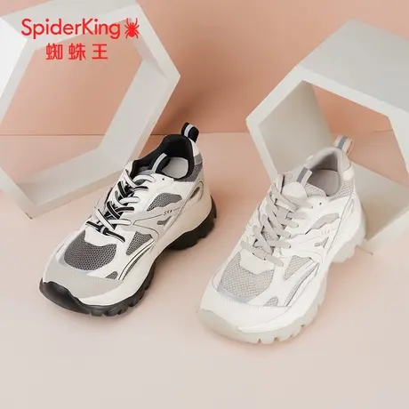 SPIDER KING/蜘蛛王休闲鞋女2024春商场新款运动真皮爆火网面百搭图片