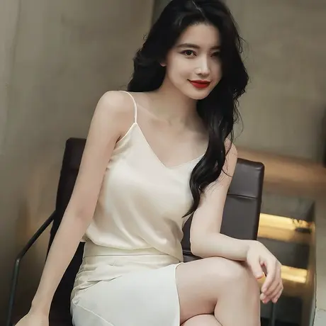 白色吊带背心女内搭美背纯欲上衣夏外穿百搭西装打底时尚洋气时髦图片